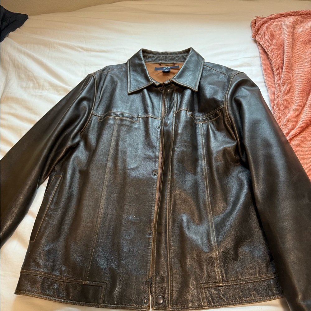 Men’s Gap leather jacket, size large